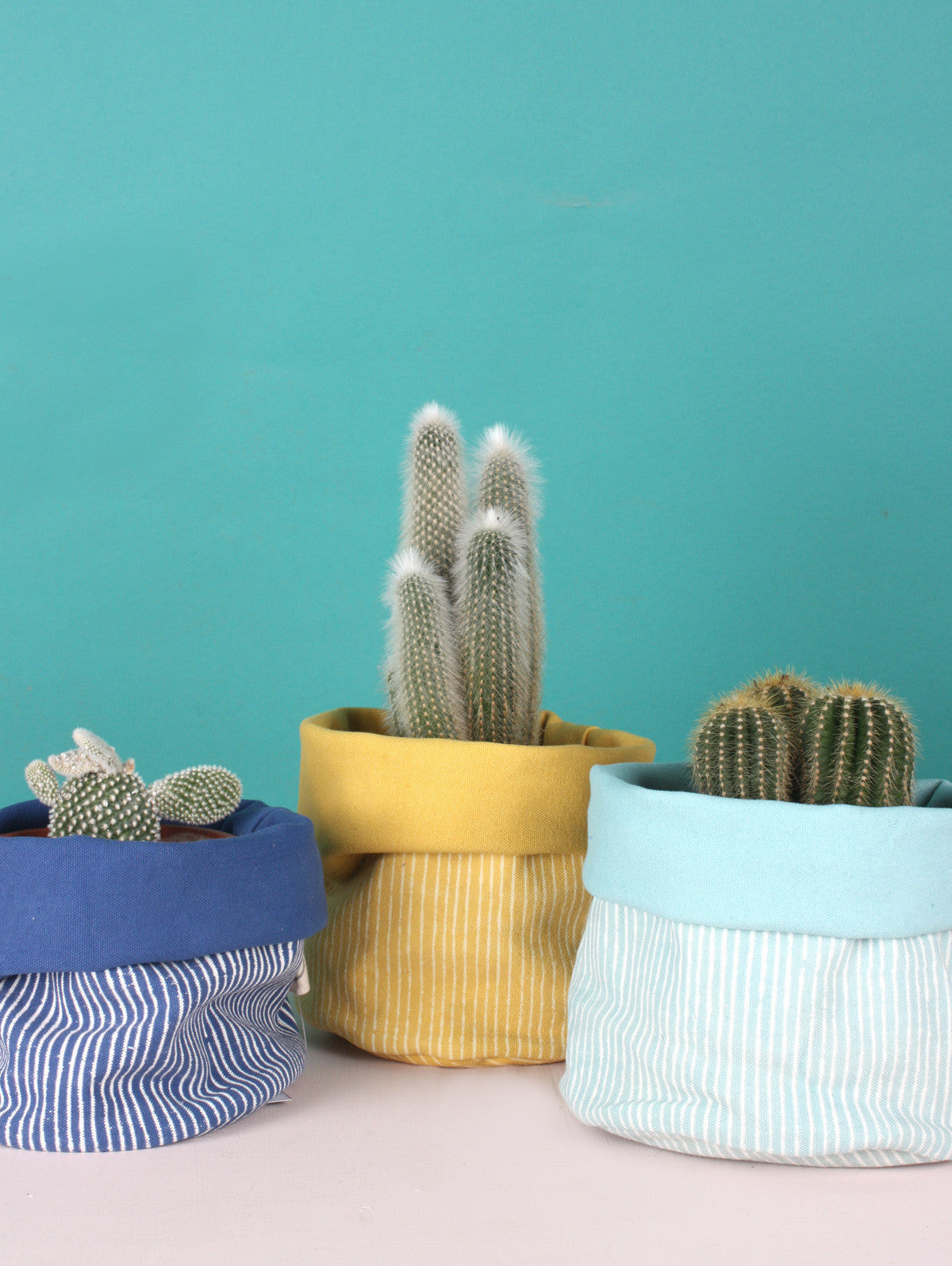 Stripe Canvas Storage Baskets - Mustard Yellow Fabric Organizer for Home, Office & Nursery - Perfect for Toys, Blankets & Decor