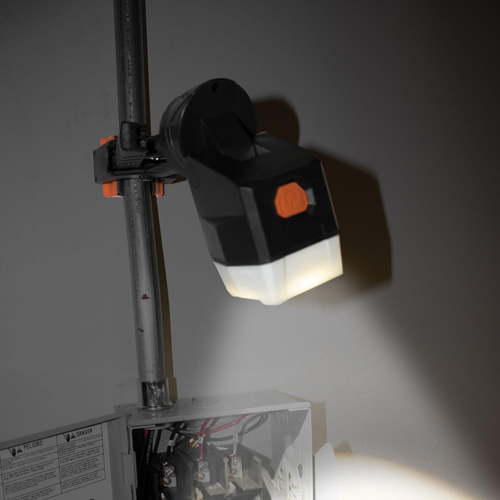 Klein Tools 56029 LED Work Light - 360° Rotating & 90° Pivoting Head, Dust & Water Resistant - Perfect for Construction, Auto Repair, and Home Improvement Projects