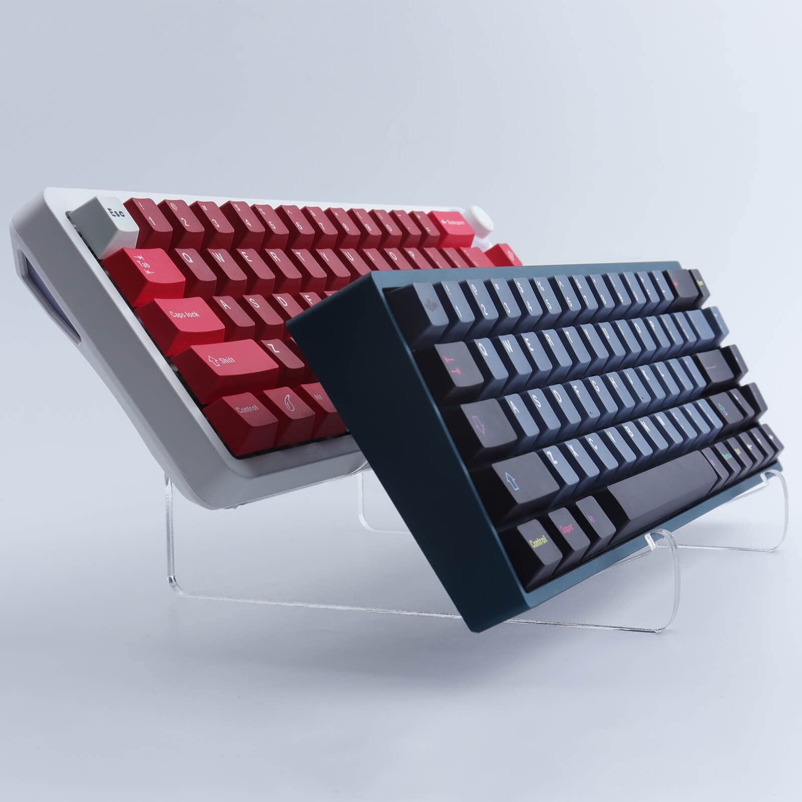 Hyekit 2-Tier Transparent Acrylic Keyboard Stand - Thick Durable Frame for Mechanical & Gaming Keyboards - Perfect for Display, Organization & Streamer Setups