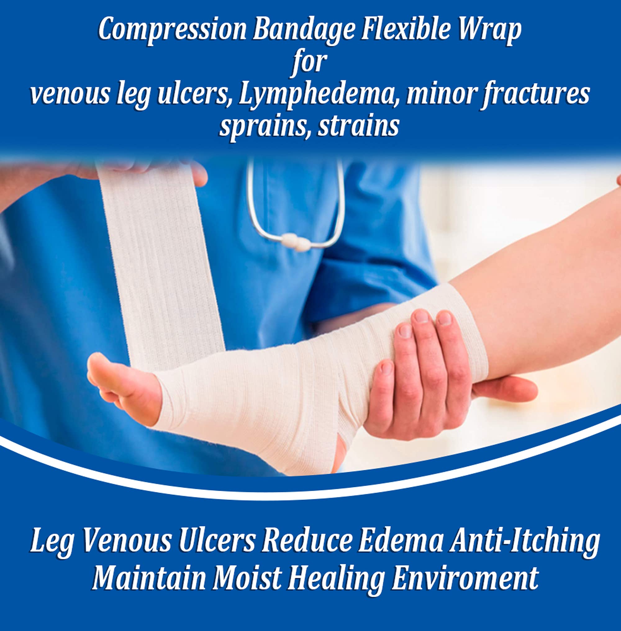 Premium Flexible Unna Boot Bandages with Zinc & Calamine - 4