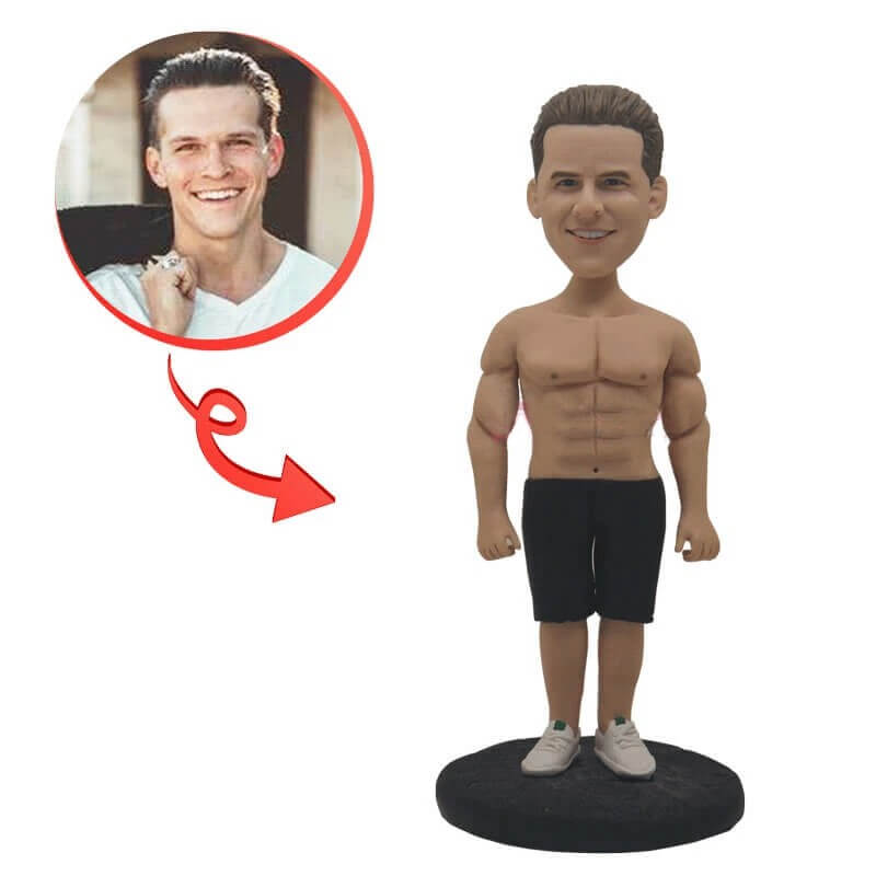 Custom Muscle Man Bobblehead - Personalized Fitness Gift for Bodybuilders & Gym Lovers - Perfect for Office Desk, Gym Decor & Sports Enthusiast Collections