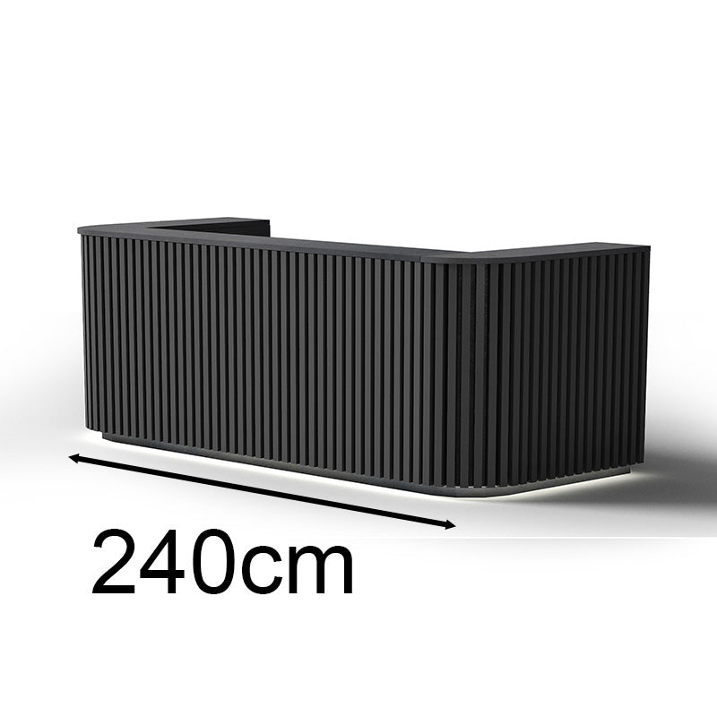 Modern HALO Reception Desk 240cm - Sleek Black Office Furniture for Professional Spaces | Perfect for Corporate Lobbies, Hotels & Business Centers