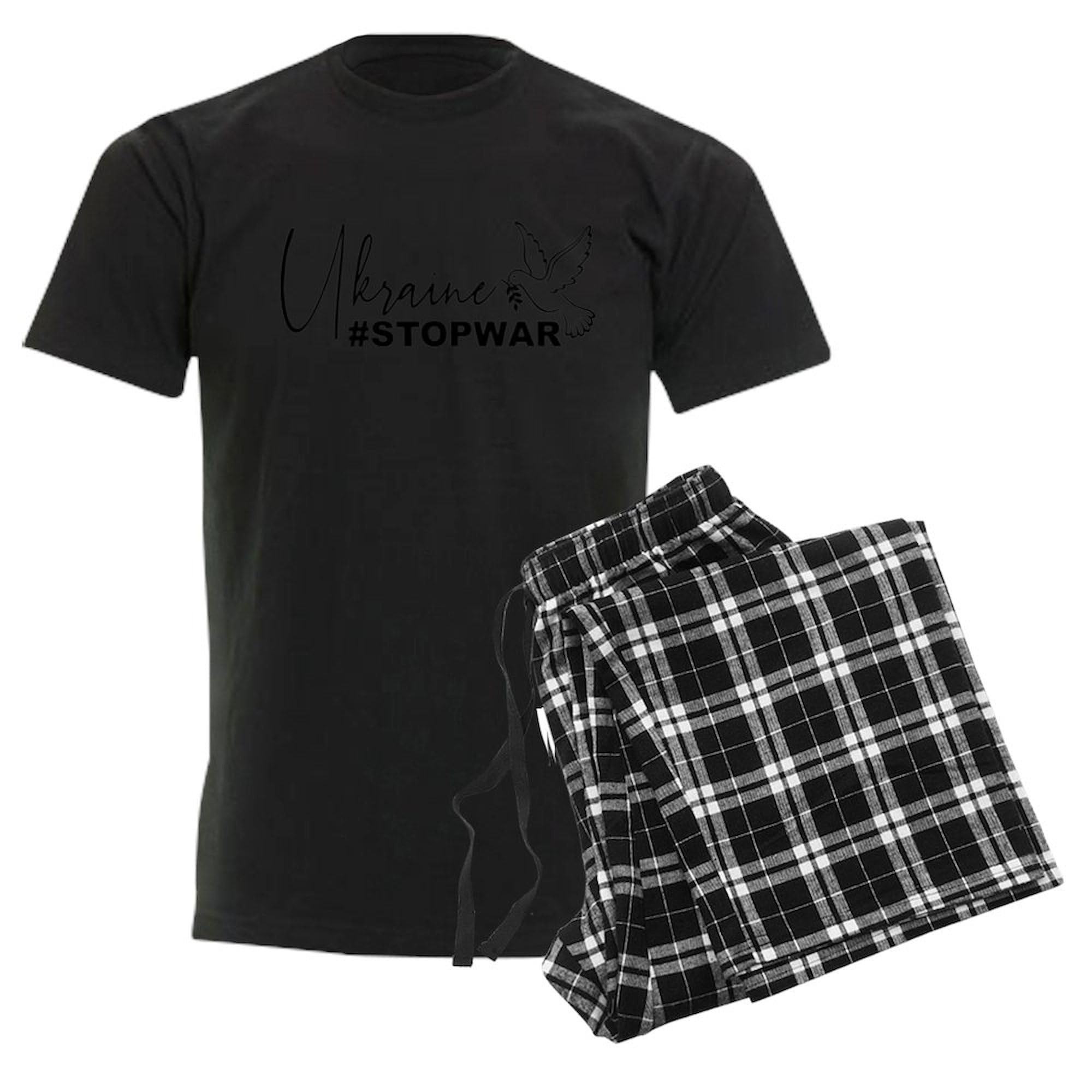 Ukraine #StopWar Pajama Set for Men - Comfortable Novelty Sleepwear PJs - Perfect for Lounging, Sleeping & Showing Support