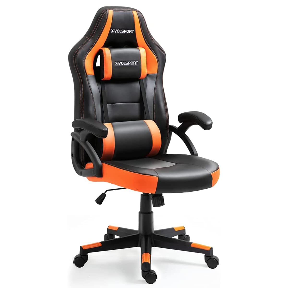 Ergonomic Gaming Chair with Lumbar Support & Headrest - Adjustable Height PU Leather Computer Desk Chair for Office & Home Use - Perfect for Adults & Teens in Gaming, Working, or Studying Scenarios