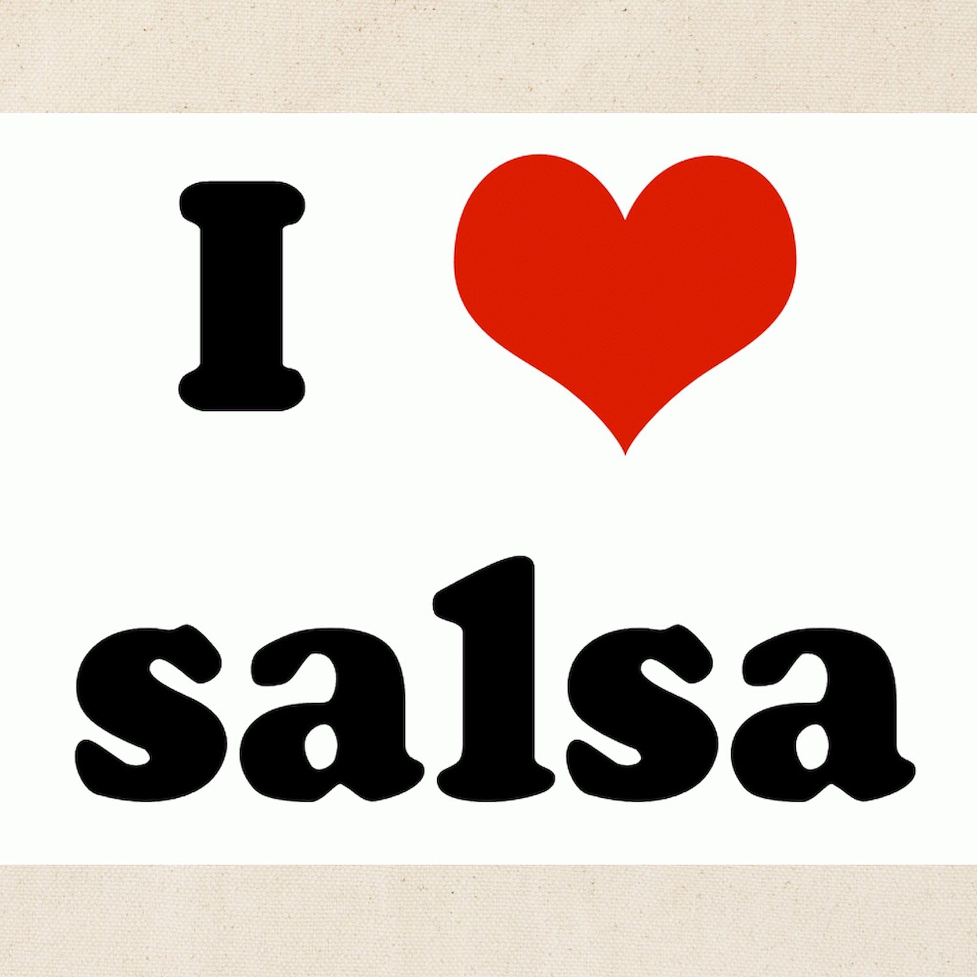 I Love Salsa Tote Bag - Natural Canvas Reusable Shopping Bag for Groceries, Beach & Everyday Use | Eco-Friendly & Durable