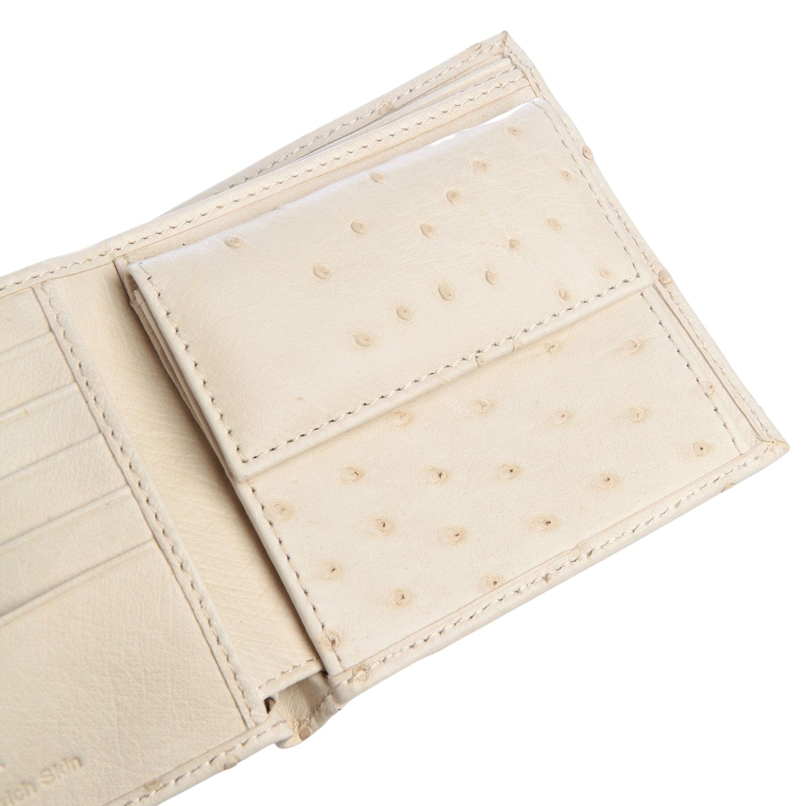 Genuine White Ostrich Skin Leather Wallet for Men - Slim Bifold RFID Blocking Luxury Wallet - Perfect for Business, Travel & Everyday Use