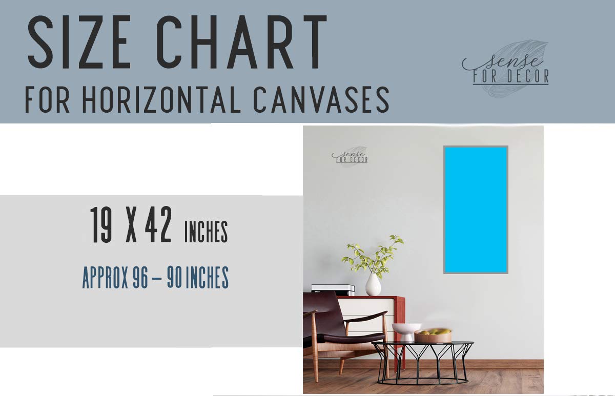 Farmhouse Decor - Large Canvas Wall Art for Living Room & Family Room (19x42 Teal Black Frame)