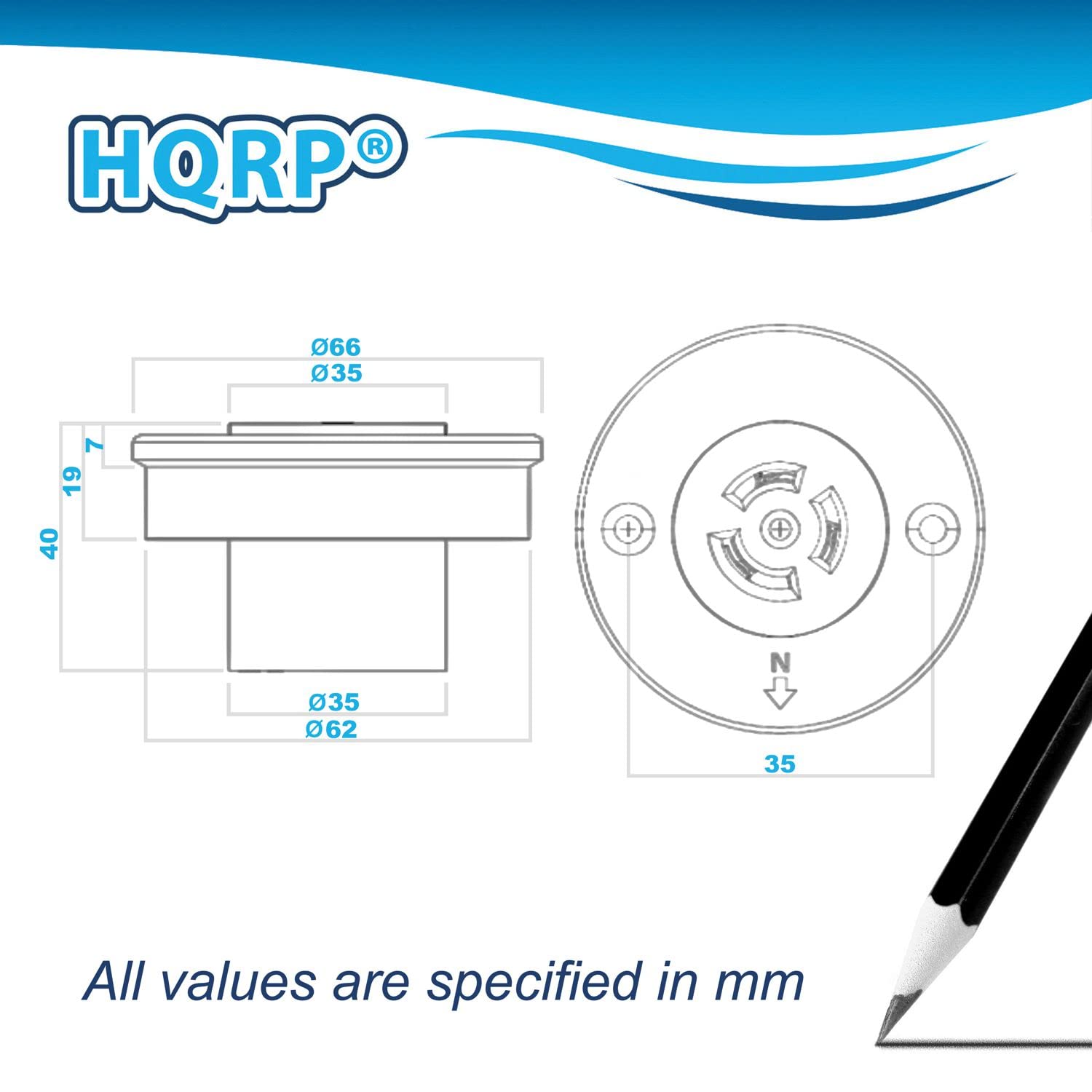 HQRP Photocell Sensor Shorting Cap with Receptacle - Outdoor Light Photoelectric Switch Short Circuit Cap Socket - Twist Lock Plug Base for LED Garage Light, Pole Light & Landscape Lighting - Perfect for Outdoor Security, Pathway & Garden Lighting Applications