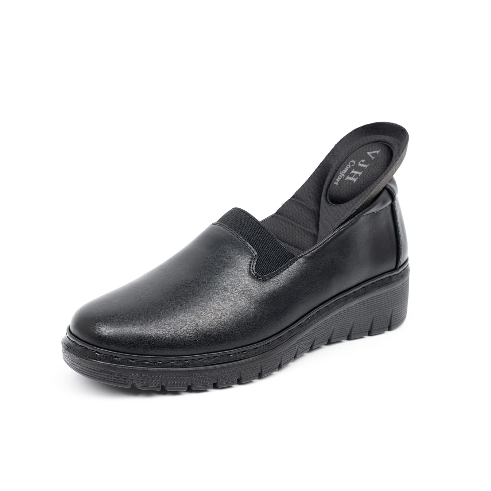 VJH Comfort Women's Loafers - Round Toe Slip-On Walking Shoes with Arch Support for All-Day Comfort | Perfect for Work, Travel & Casual Wear