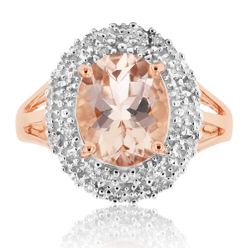 9ct Rose Gold 2.00ct Morganite and Diamond Engagement Ring - Perfect for Proposals, Anniversaries & Special Occasions