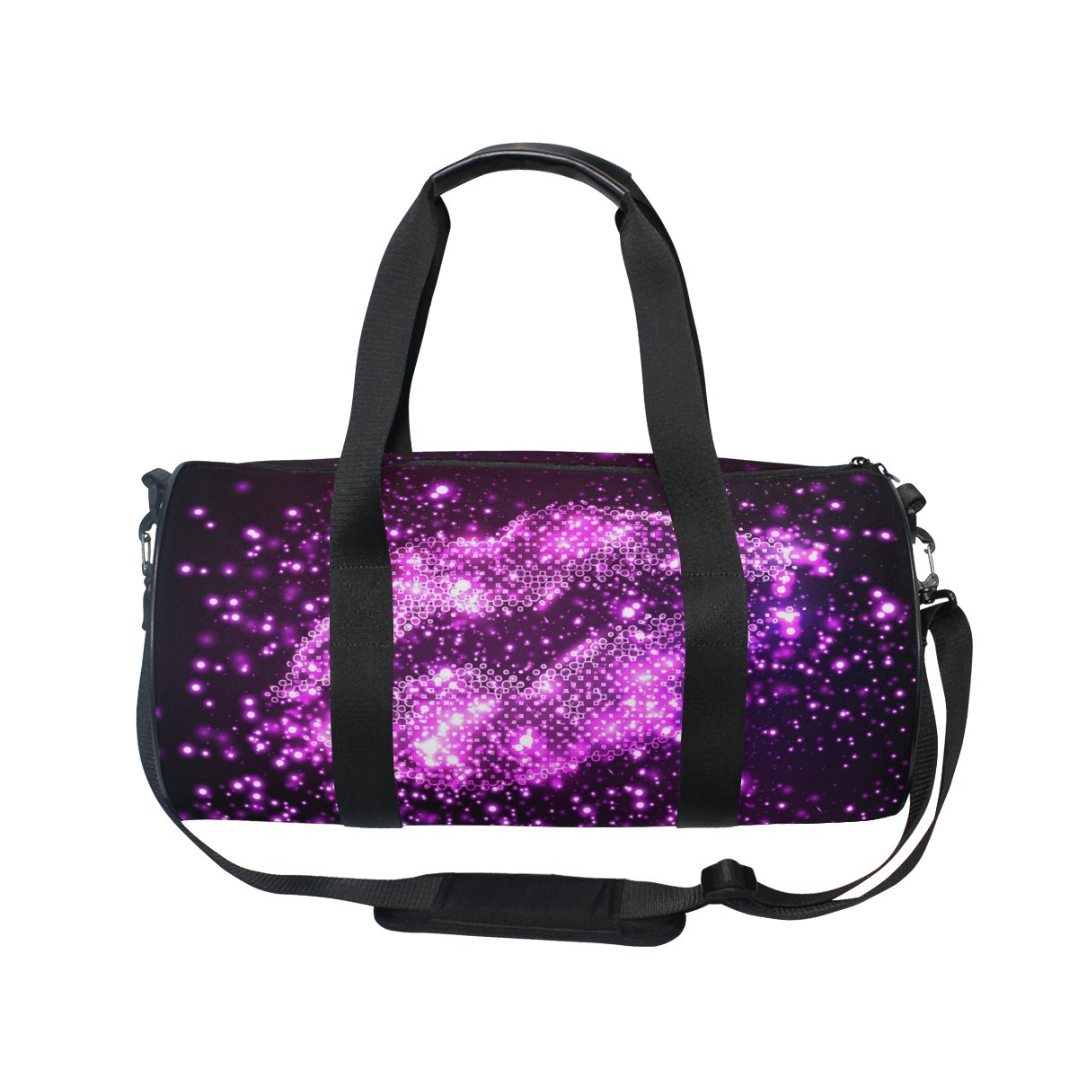 ALAZA Stylish Purple Glitter Gym Duffel Bag - Waterproof Sports Travel Luggage for Men & Women - Perfect for Gym, Workout, Yoga, Travel & Weekend Getaways