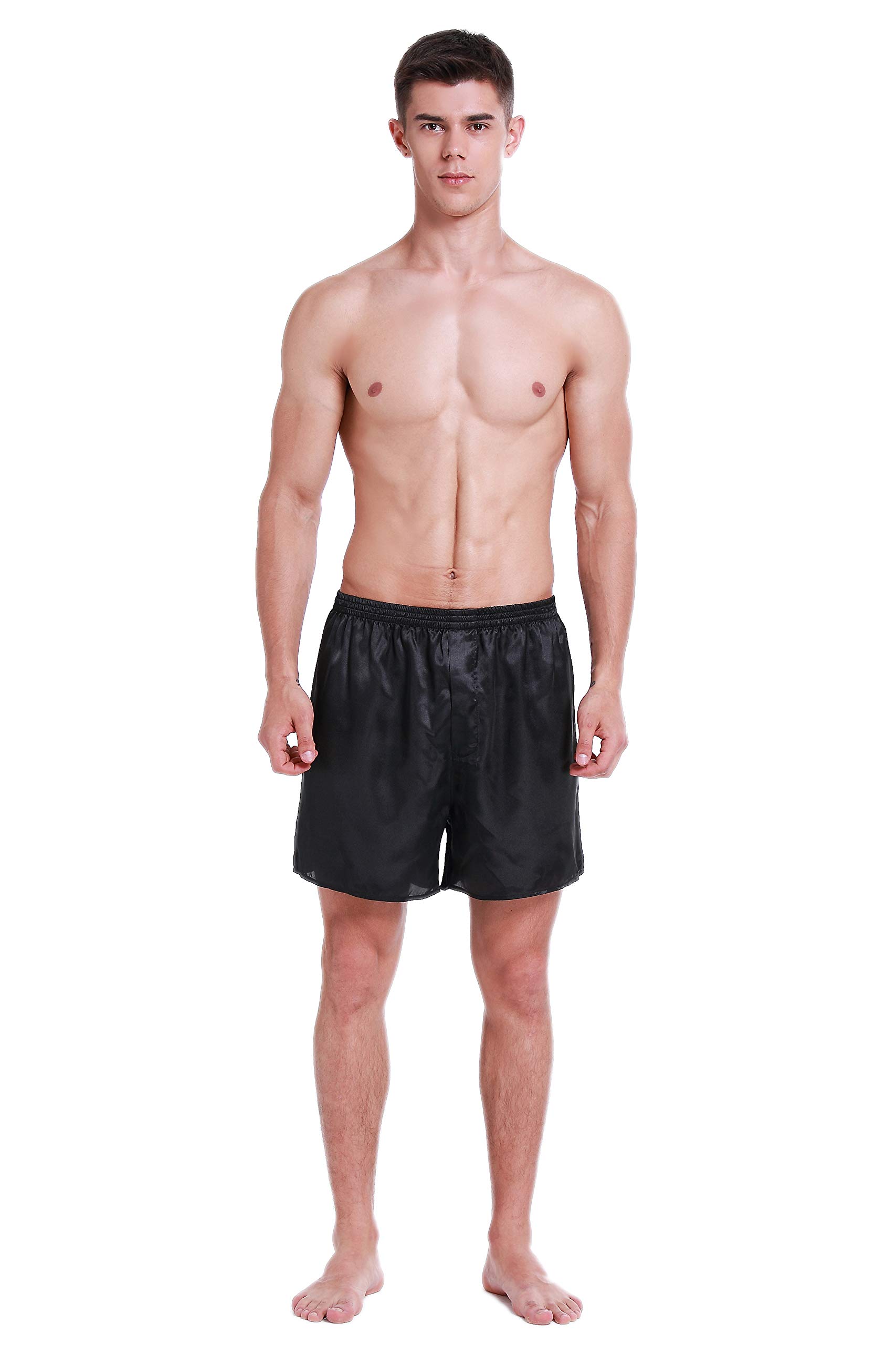 Premium Men's Silk Satin Boxer Shorts - Luxurious Sleepwear & Lounge Pajama Shorts for Comfortable Nightwear & Relaxation at Home