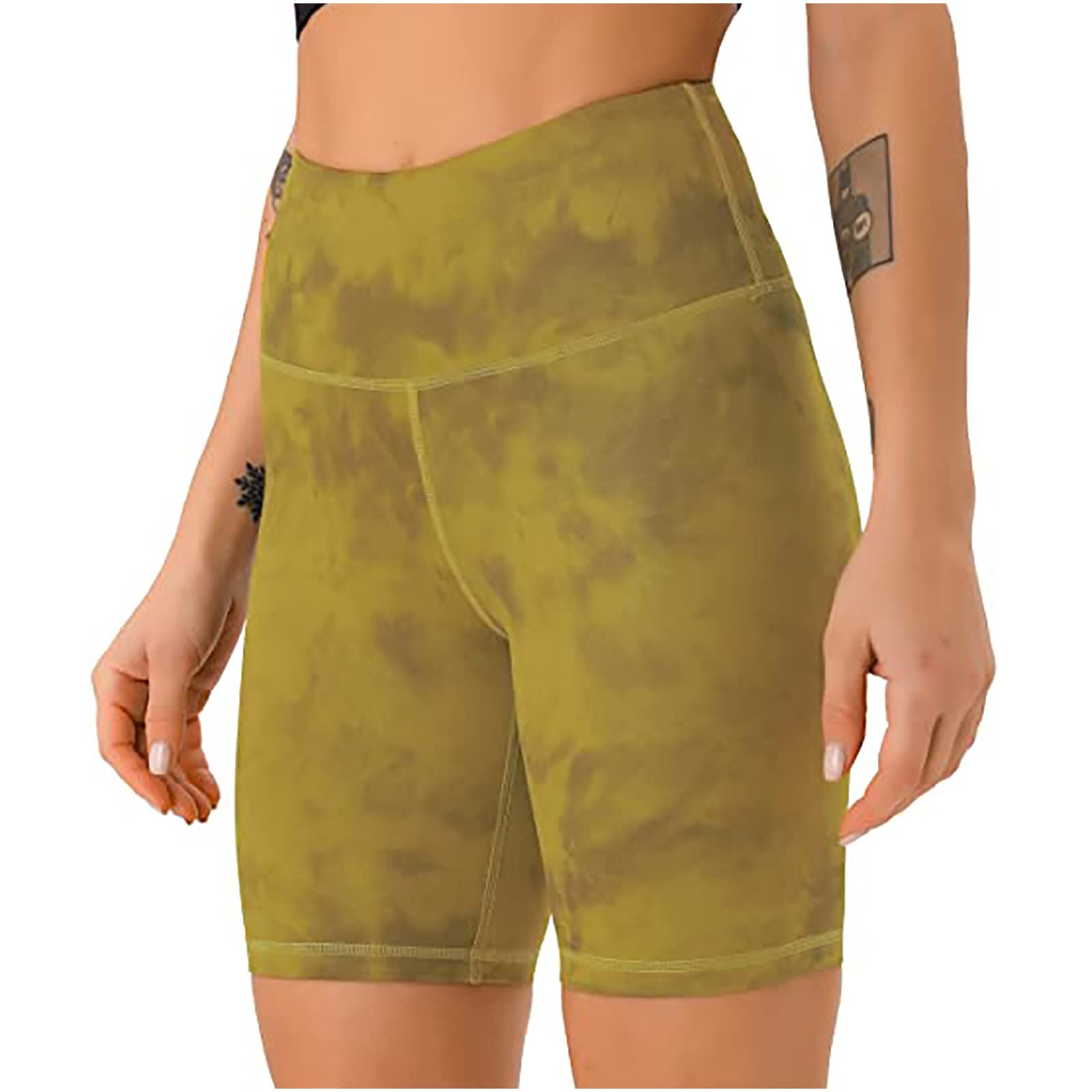 Premium High Waist Tummy Control Running Shorts for Women - Soft Seamless Printed Athletic Shorts for Gym, Workout & Yoga | Comfortable & Stylish Activewear for Running, Training & Fitness