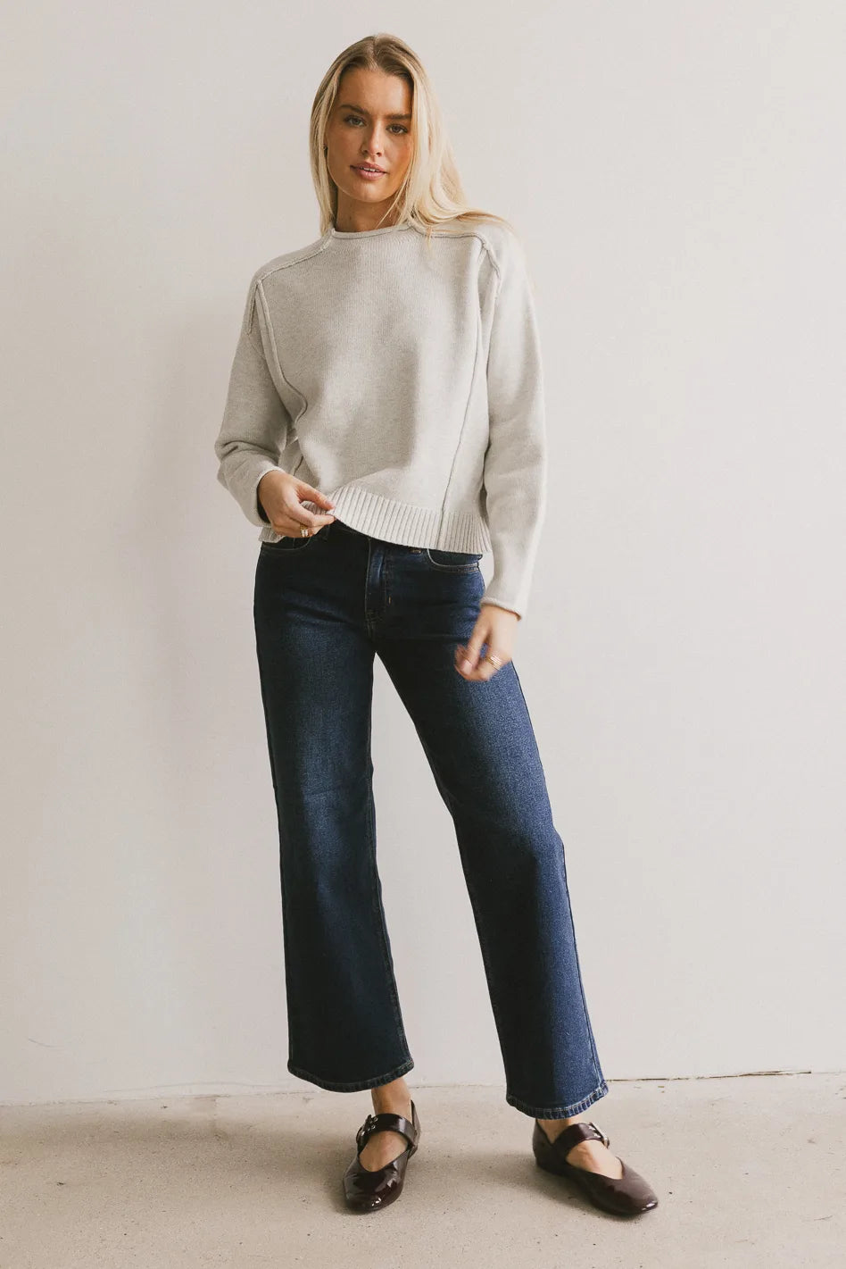 Leander Grey Knit Sweater for Women - Soft & Cozy Pullover for Fall & Winter | Perfect for Casual Outfits, Office Wear & Holiday Gatherings