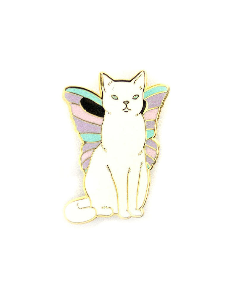 Cute Cat Butterfly Pin Brooch - Elegant Animal Jewelry for Women & Girls - Perfect for Dresses, Hats, Scarves & Gift Giving