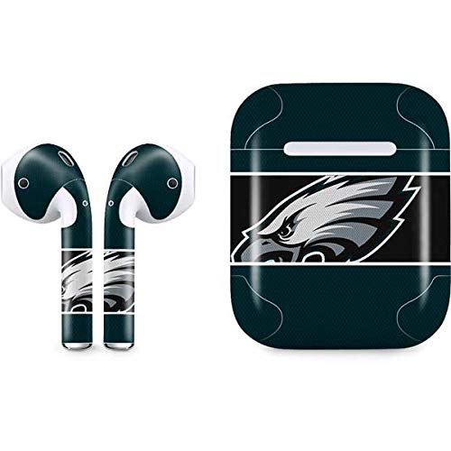 Officially Licensed NFL Philadelphia Eagles Zone Block Design Skin Decal for Apple AirPods with Lightning Charging Case - Protective Cover for Sports Fans & Travel Use