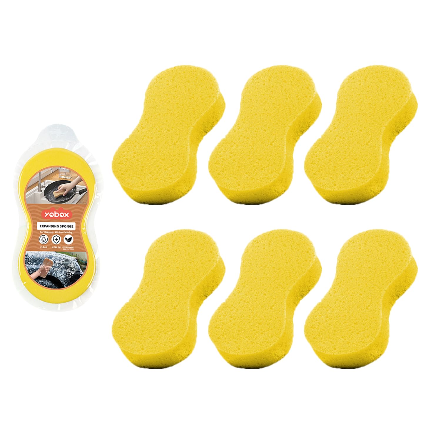 Premium Jumbo Car Wash Sponges 6-Pack - Scratch-Free Cleaning for Cars, Windows & Wheels - Safe for Paint & Bodywork - Ideal for Auto Detailing, Home Car Care & Professional Use