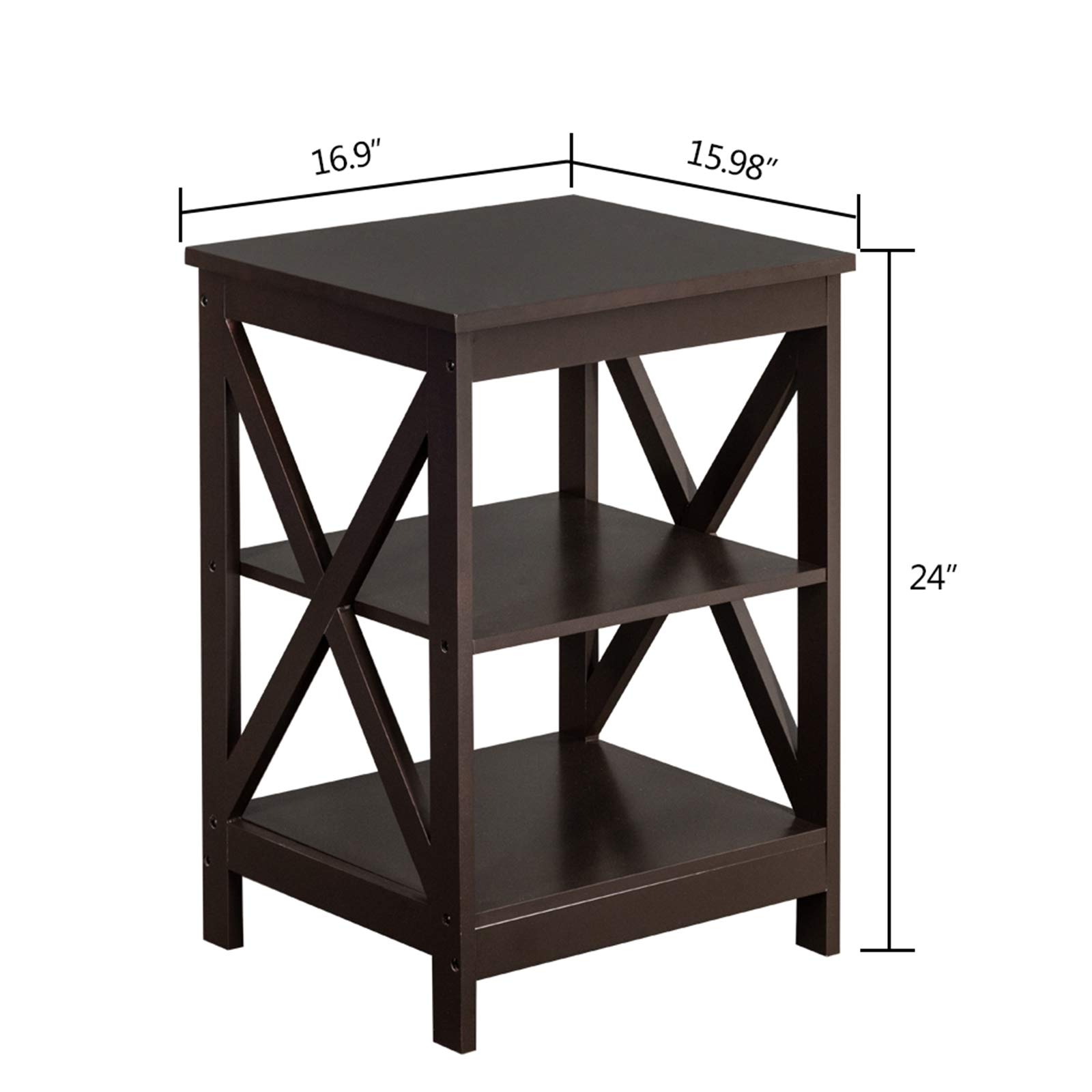 GT7-DL Double Cross Edge Coffee Table - Modern Industrial Style Side Table for Living Room, Office, or Bedroom - Perfect for Holding Drinks, Books, and Decor