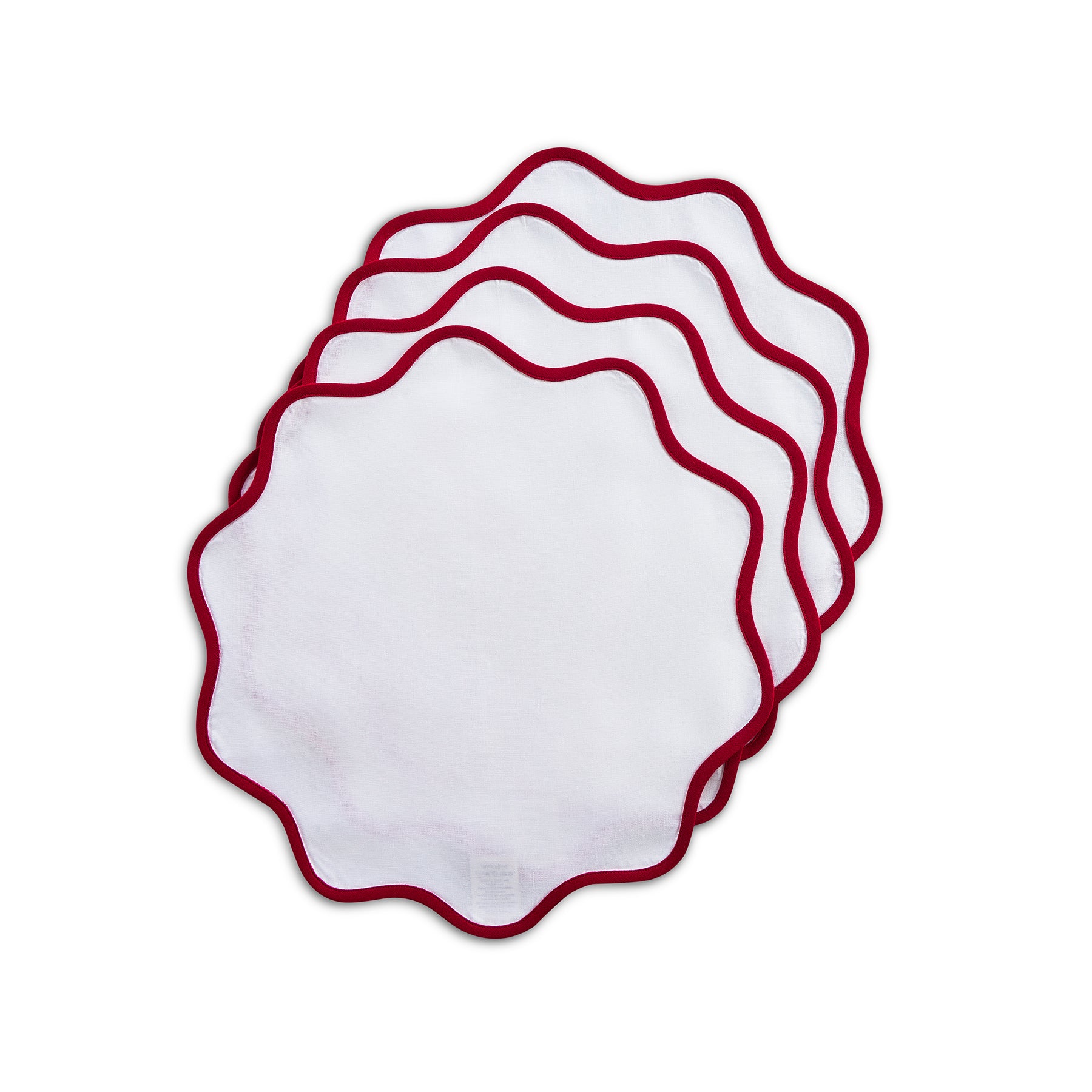 Giselle Scallop Edge Placemats Set of 4 - Elegant Round Table Mats for Dining, Kitchen, Party & Home Decor