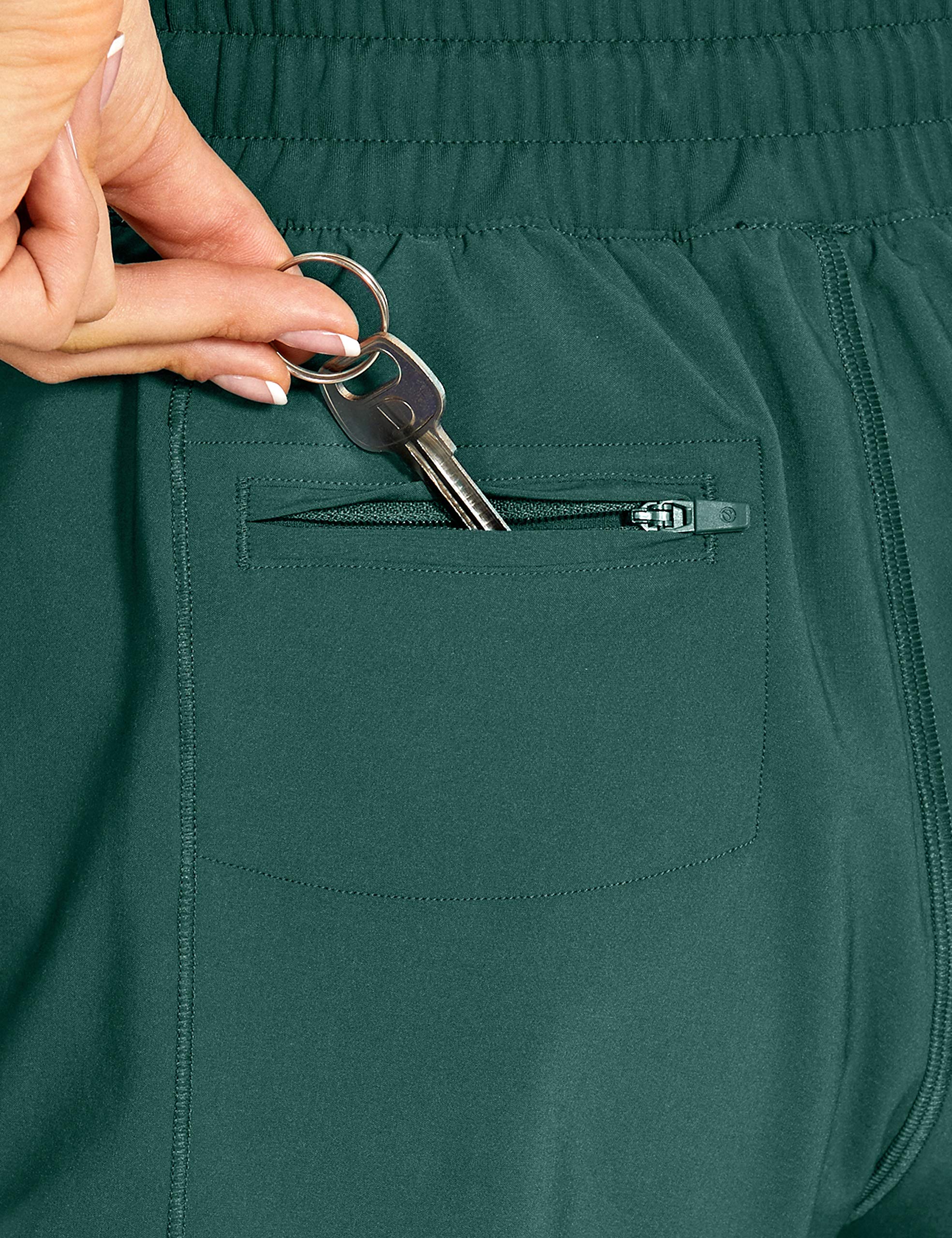 CRZ YOGA Women's Athletic Running Shorts with Zip Pocket - 4