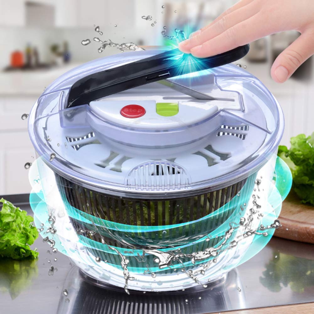 5L Large Salad Spinner - Vegetable & Lettuce Dryer, Keeper, Crisper with Easy Spin Rotary Handle | Compact Kitchen Storage | Perfect for Fresh Salads, Meal Prep & Healthy Eating