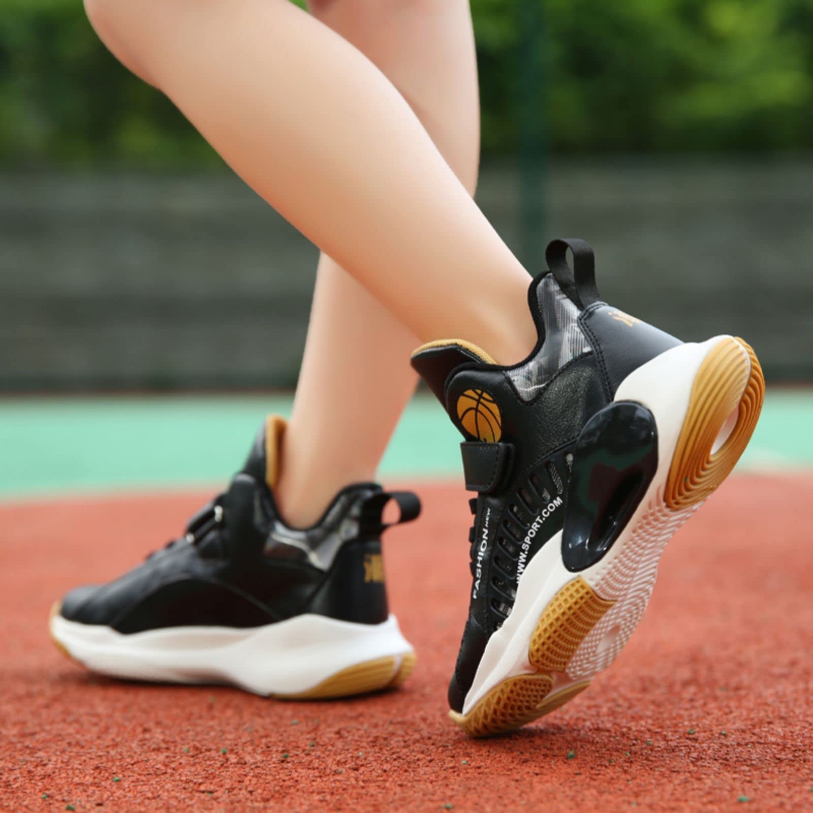 Best Kids Basketball Shoes with Velcro Closure - Lightweight Sports Sneakers for Boys & Girls - Perfect for Indoor Courts, Outdoor Play & School PE Classes