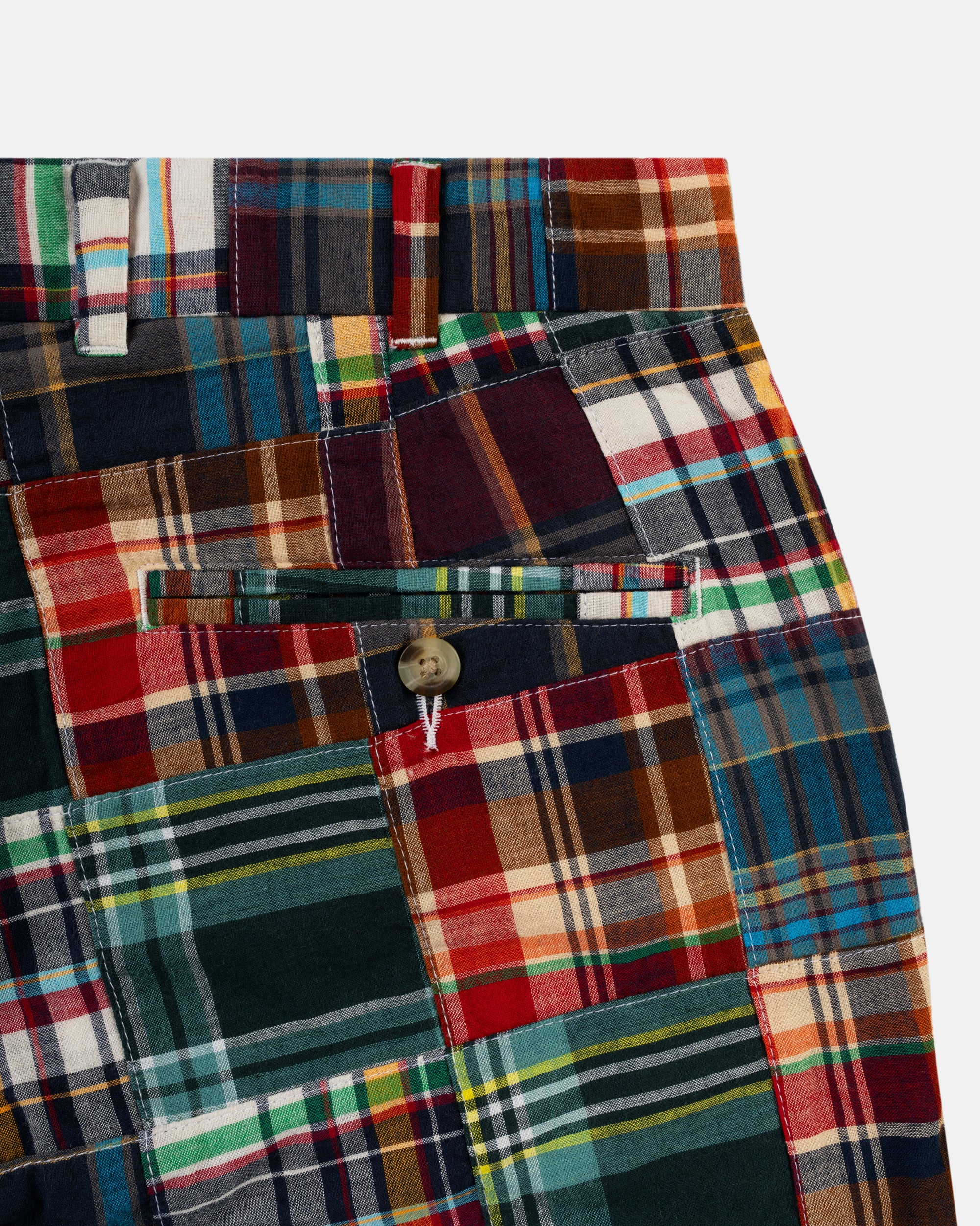 TRIM FIT MADRAS PATCHWORK SHORTS for Men - Stylish Summer Casual Shorts with Comfortable Cotton Blend Fabric - Perfect for Beach, Vacation and Outdoor Activities