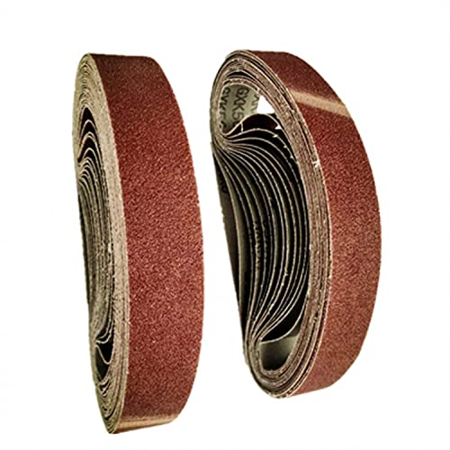 10-Pack 30x533mm Aluminum Oxide Sanding Belts - 40 to 1000 Grit for Wood Metal Polishing | Compatible with Belt Sanders & Grinders | Perfect for DIY Projects, Furniture Refinishing & Automotive Repair
