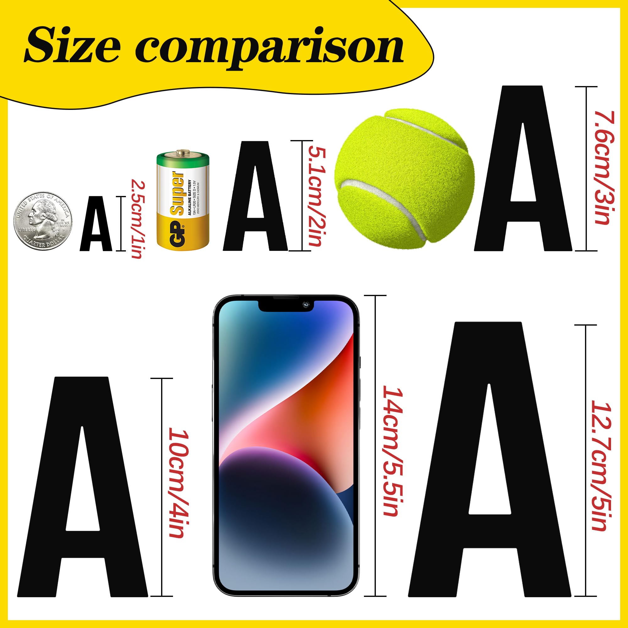 4 Inch Large Self-Adhesive Vinyl Letter Stickers - 24 Sheets, 252Pcs Alphabet & Number Decals for Mailbox, Door, Window - Waterproof Address Signs for Home & Business Bulletin Boards (Perfect for Address Marking, DIY Projects & Outdoor Decor)