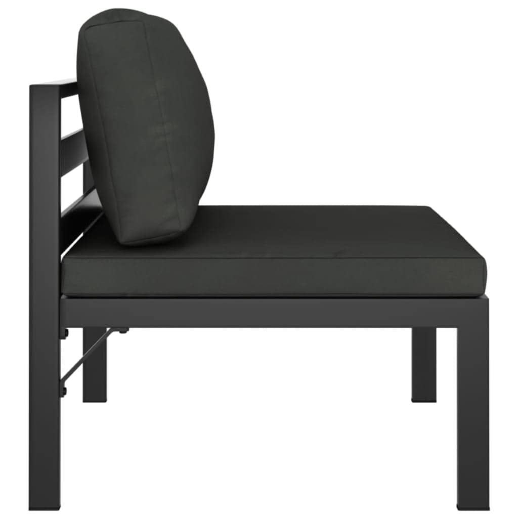vidaXL 3-Piece Modular Aluminum Patio Sofa Set with Cushions - Weather-Resistant Outdoor Furniture in Anthracite Grey | Perfect for Garden, Backyard, Poolside & Patio Relaxation