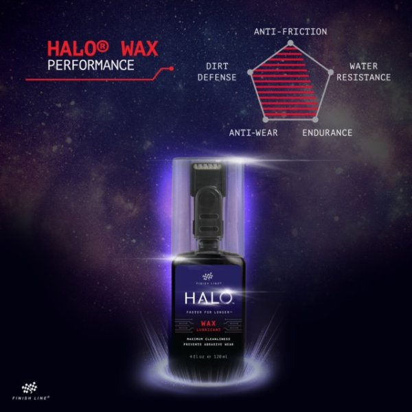 Finish Line HALO WAX Bicycle Chain Lube 4OZ/120ml - Premium Bike Lubricant for Smooth Cycling & Long-Lasting Protection - Perfect for Road Bikes, Mountain Bikes & Commuting