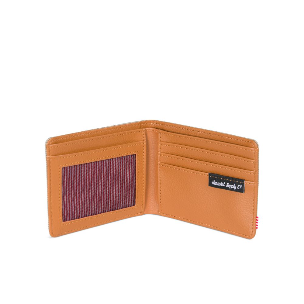 Herschel Hank Wallet - Light Khaki Crosshatch Slim RFID Blocking Bifold Wallet for Men | Perfect for Everyday Carry, Travel & Minimalist Lifestyle