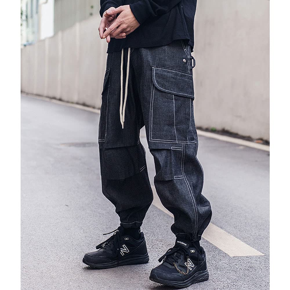 **Astellarie Men's Baggy Cargo Joggers - Loose Fit Casual Sweatpants with Drawstring & Multi-Pockets | Hip-Hop Streetwear, Workout, Lounge & Travel Pants**