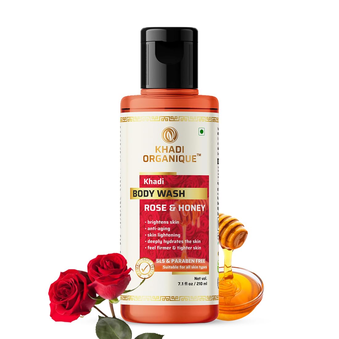 Khadi Organique Lavender & Neroli Bath Oil with Rose & Honey Body Wash Set - Organic Body Care Combo for Relaxing Bath & Moisturizing Skin Care - Perfect for Spa Nights & Self-Care Rituals