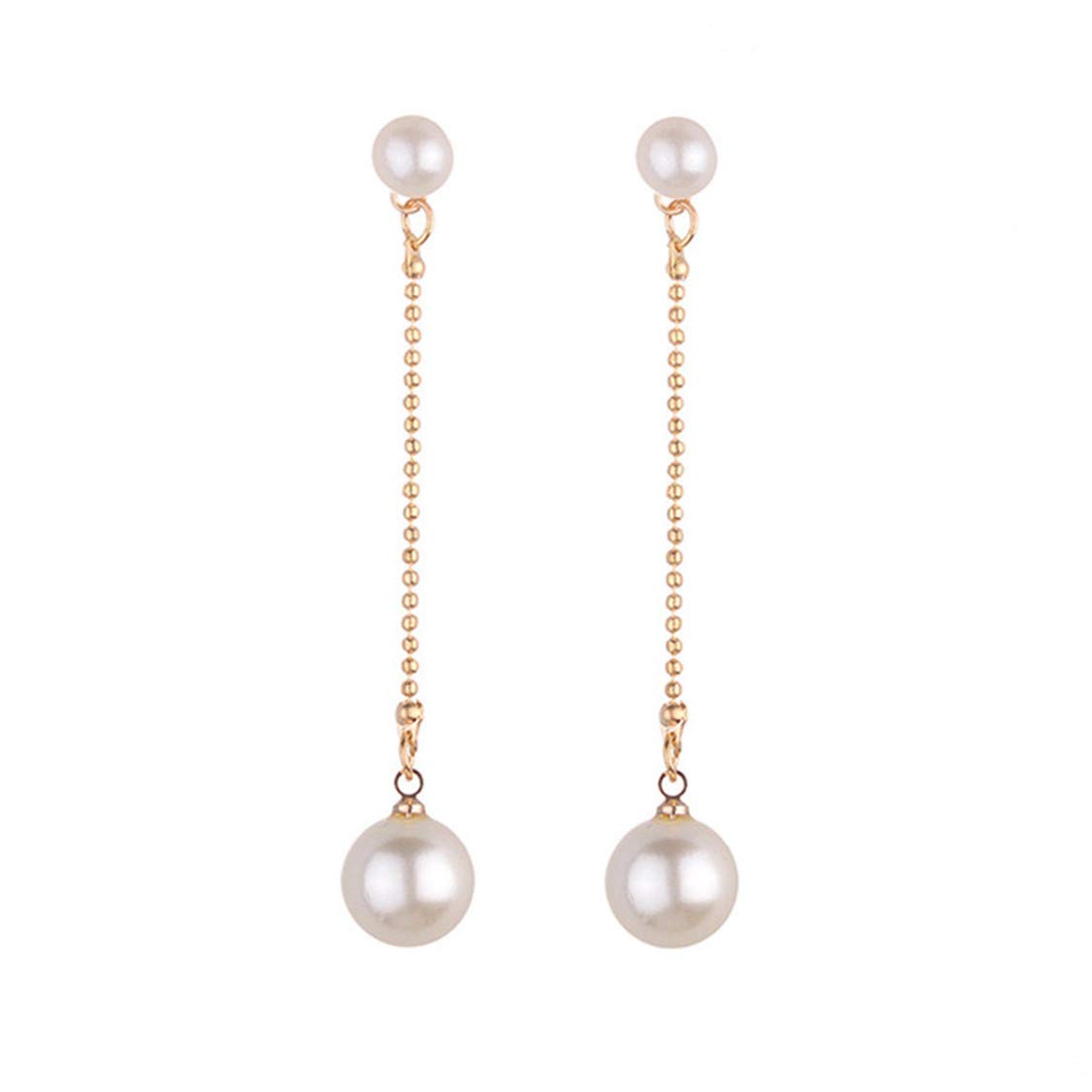 Elegant Long Chain Tassel Dangle Earrings with Artificial Pearls for Women | Trendy Stud Ear Jewelry | Perfect Gift for Birthday, Party & Wedding Occasions