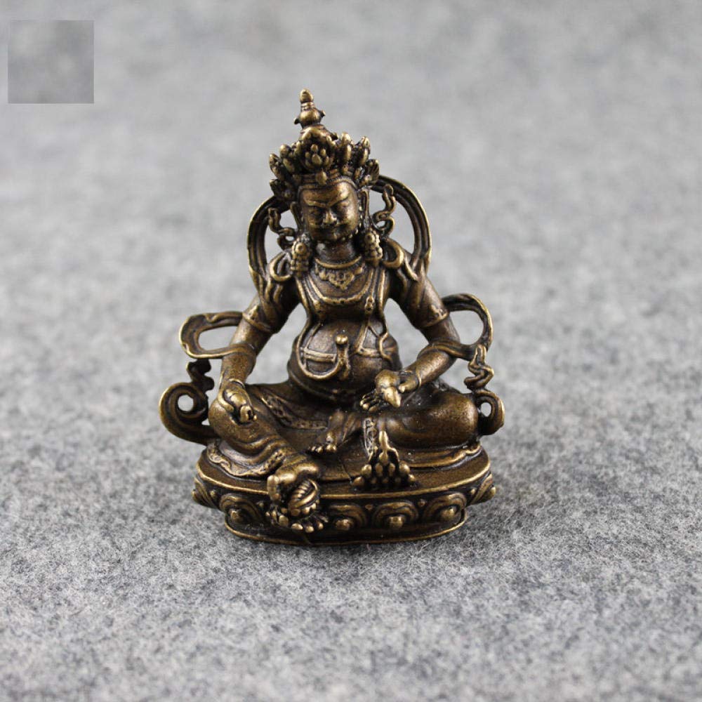 Antique Copper Buddha Statue - Handcrafted Retro Brass Miniature Figurine for Home & Office Decor | Perfect for Living Room, Meditation Space, Bookshelf & Desk Accessories