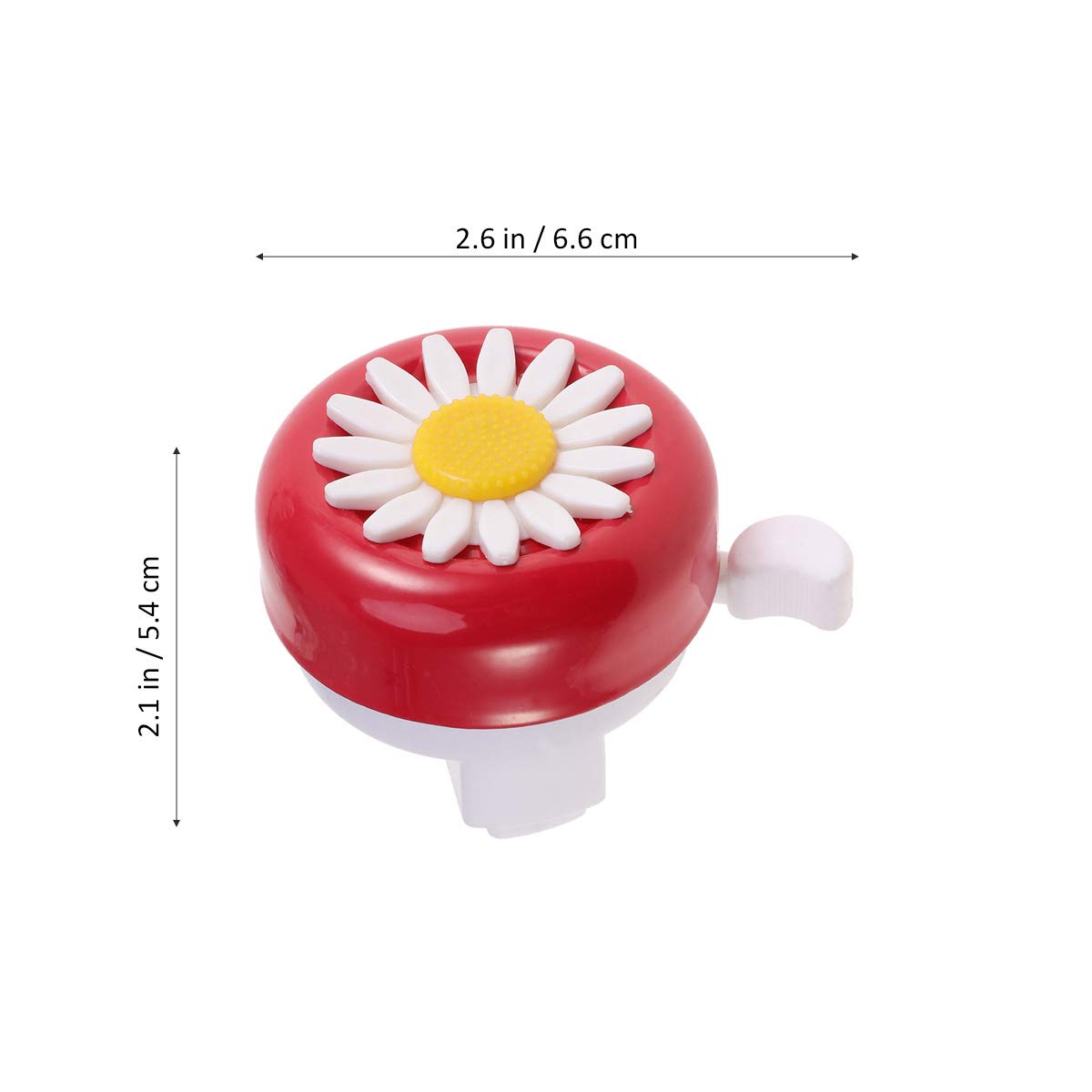 Bicycle Bell - Loud Bike Horn Accessory with Red & White Flower Design - Perfect for Commuting, Cycling Safety & Kids Bikes