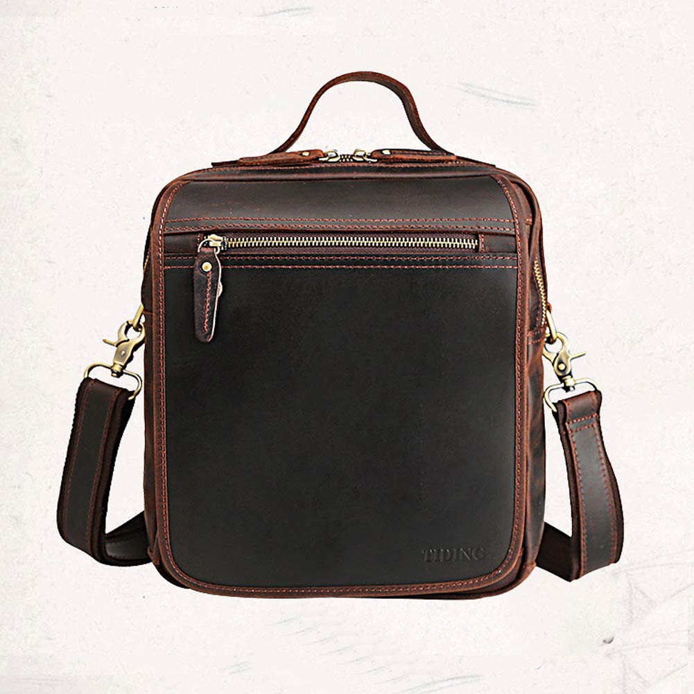 Leather Shoulder Bag for Men - Business Briefcase & Messenger Bag for Work & Travel