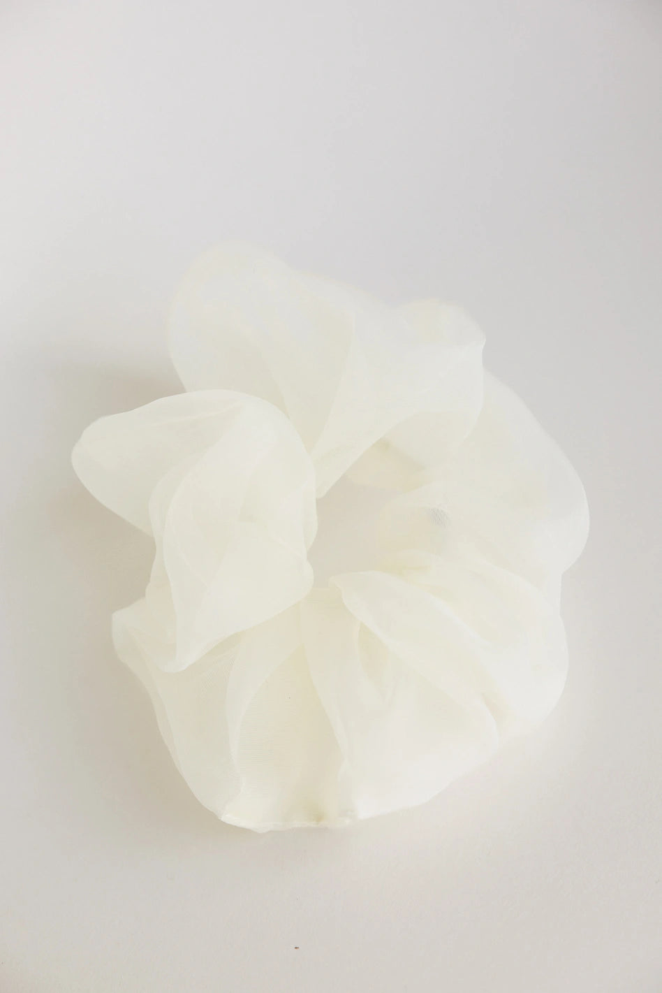 Ivory Organza Oversized Scrunchie - Elegant Hair Accessory for Women, Girls | Perfect for Weddings, Parties & Everyday Style