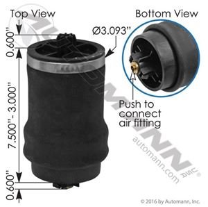 Freightliner Century & Argosy Cabin Air Spring ABSZ707206 - Heavy Duty Truck Replacement Part for Smooth Ride & Comfort | Ideal for Long-Haul Trucking & Commercial Vehicles