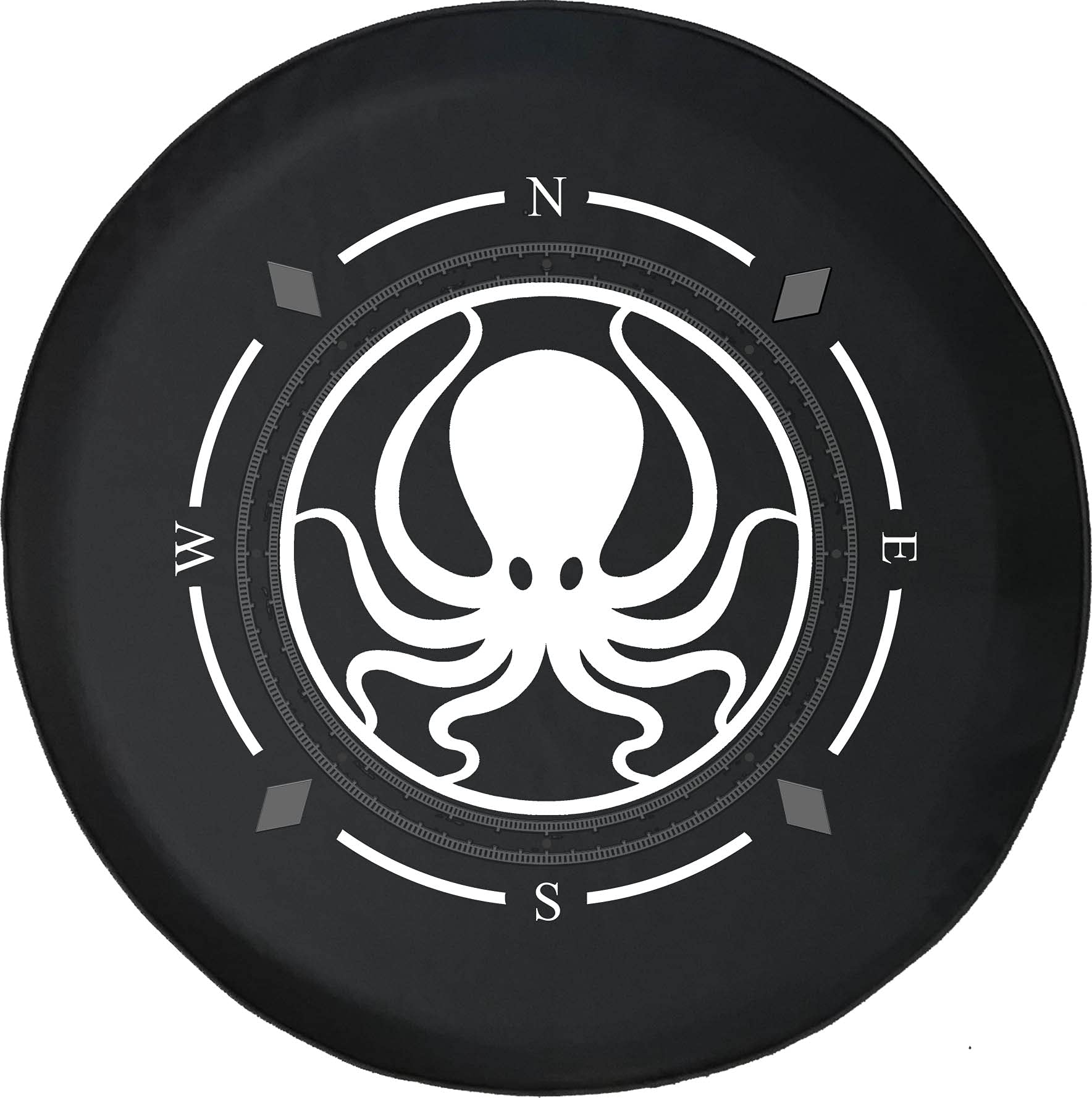 American Unlimited Spare Tire Cover with Compass & Octopus Design - Waterproof SUV, RV, Trailer Wheel Cover for Outdoor Adventure & Marine Life Enthusiasts | Perfect for Camping, Beach Trips & Road Travel