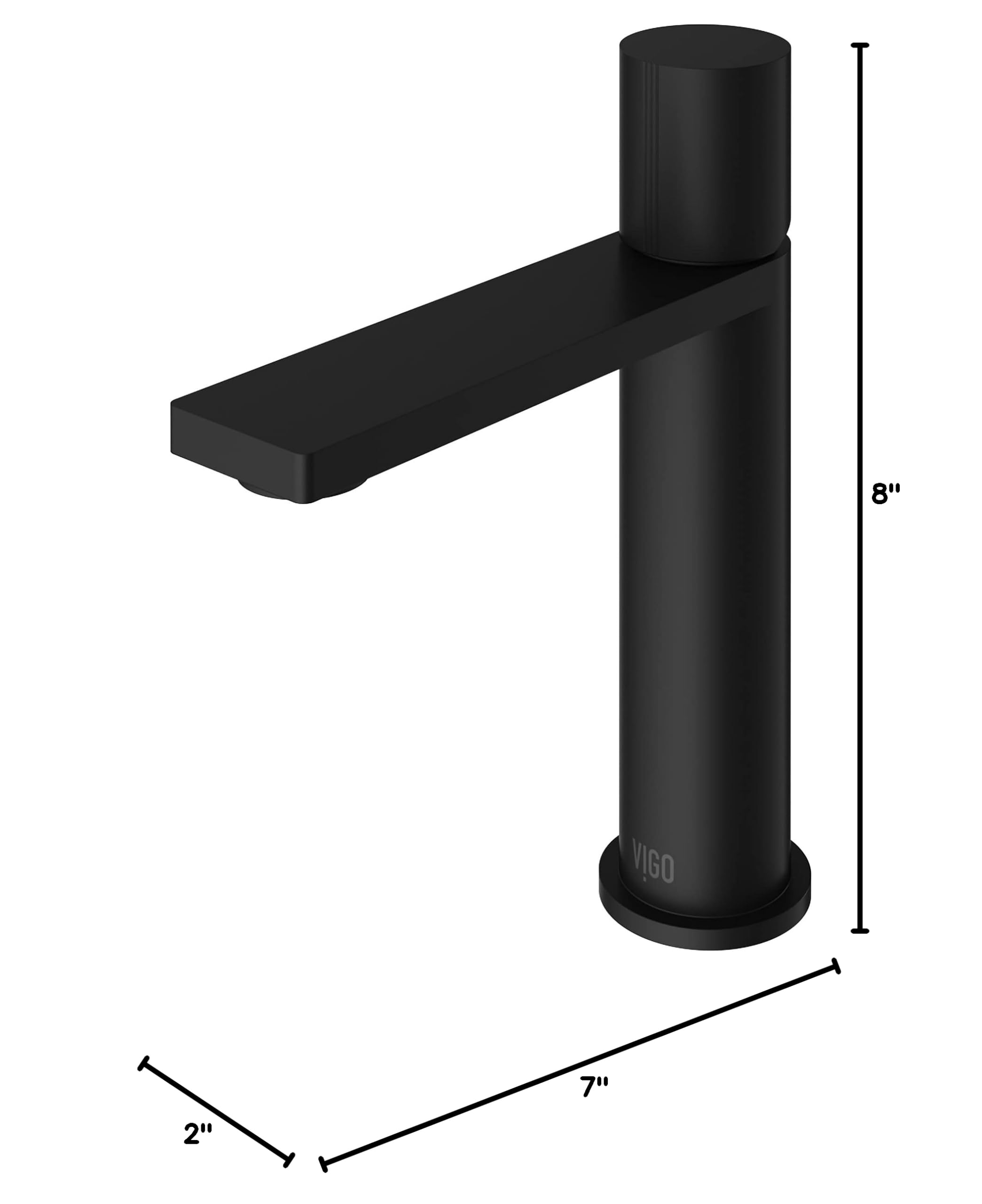 VIGO Halsey 8-Inch Single Handle Bathroom Sink Faucet - Matte Black Finish, Single Hole Installation, VG01045MB - Perfect for Modern Vanities & Powder Rooms