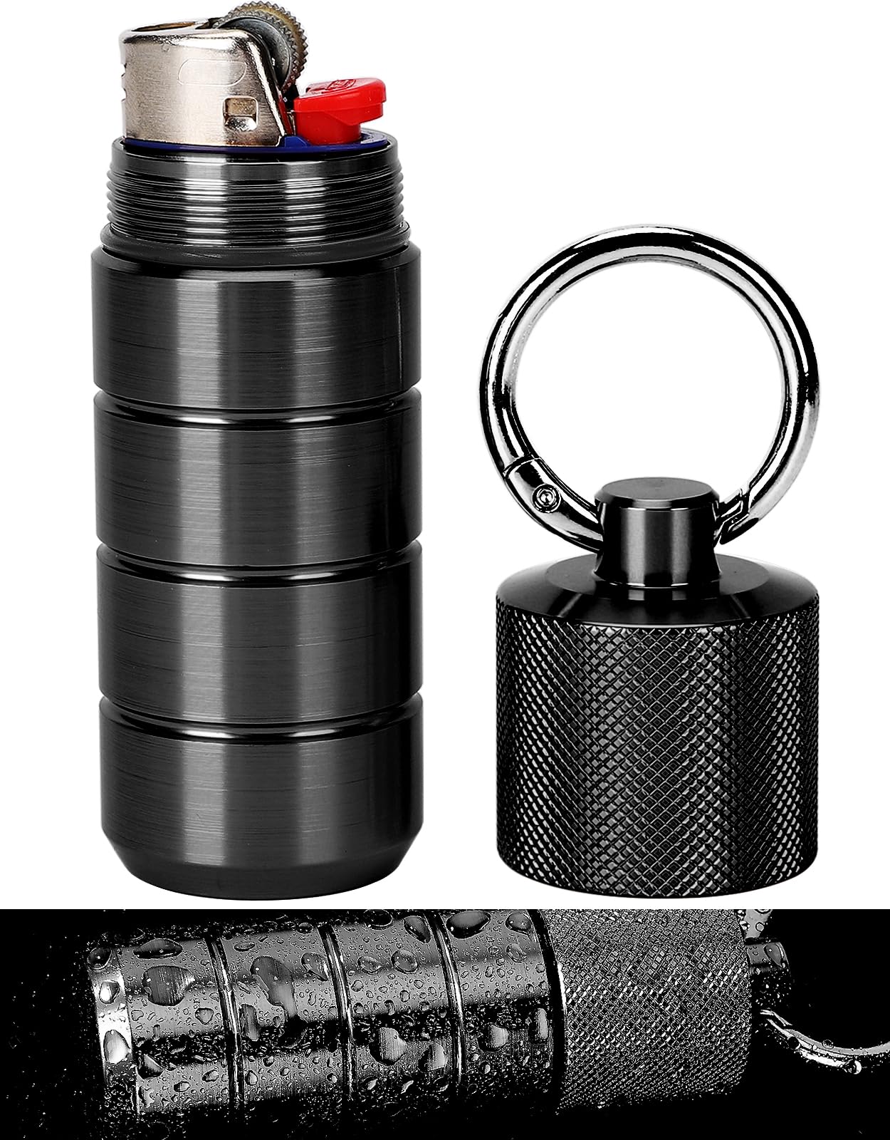 Waterproof Lighter Case Cover for BIC Regular Lighters - Durable Outdoor Survival Lighter Pouch (Black) | Perfect for Hiking, Camping, Travel & Emergency Kits | Flame Protection & Weatherproof Design