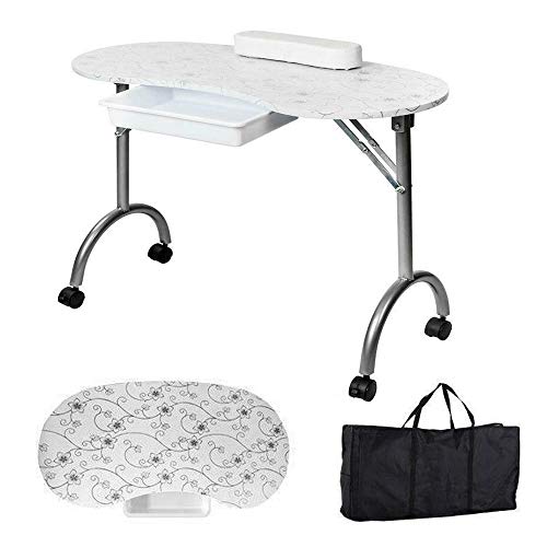 Portable Manicure Nail Table - Adjustable Beauty Salon Station with Carrying Bag, Perfect for Nail Technicians & Home Spa (36