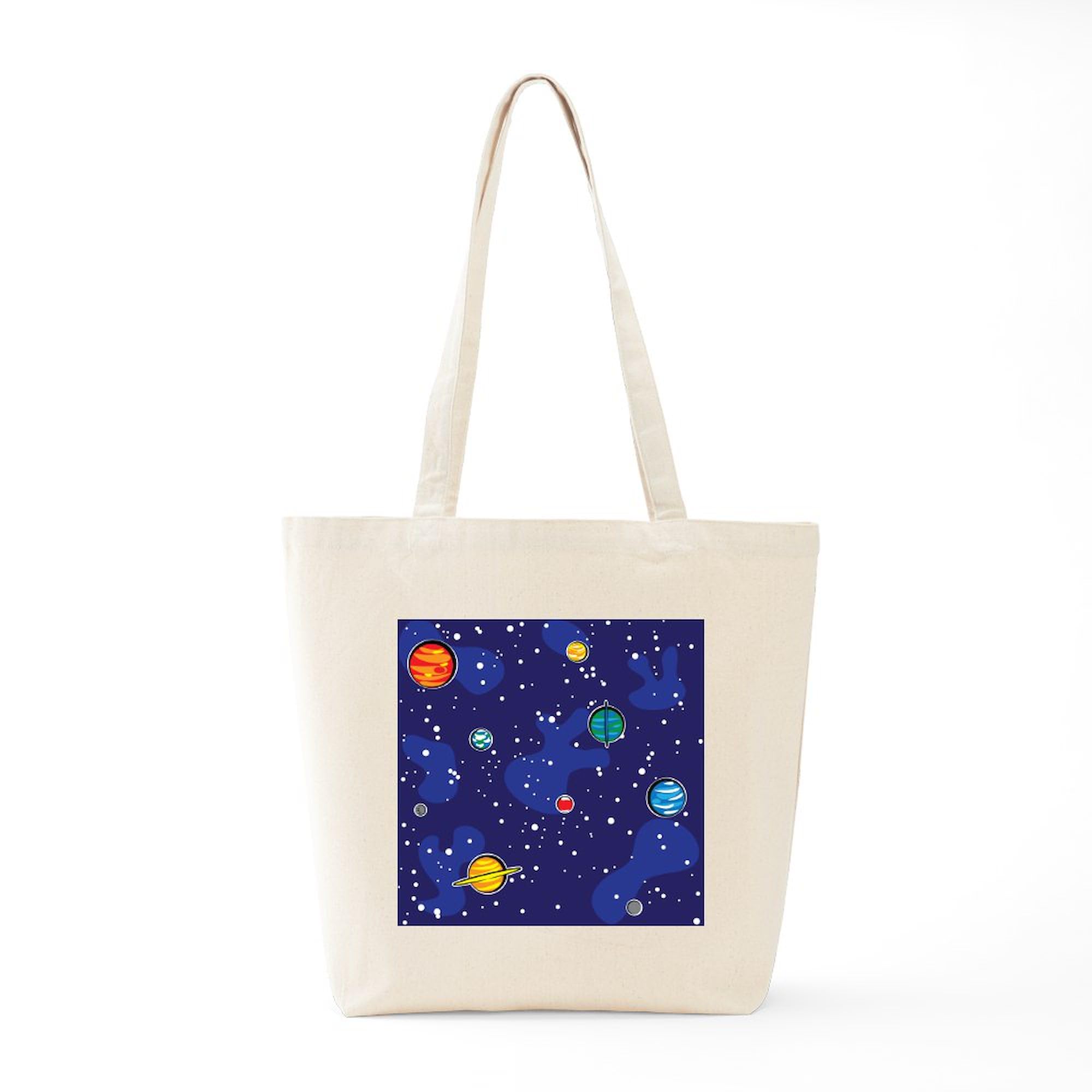 Solar System Tote Bag - Eco-Friendly Natural Canvas Reusable Shopping Bag - Perfect for Groceries, Beach Trips & Space Enthusiasts