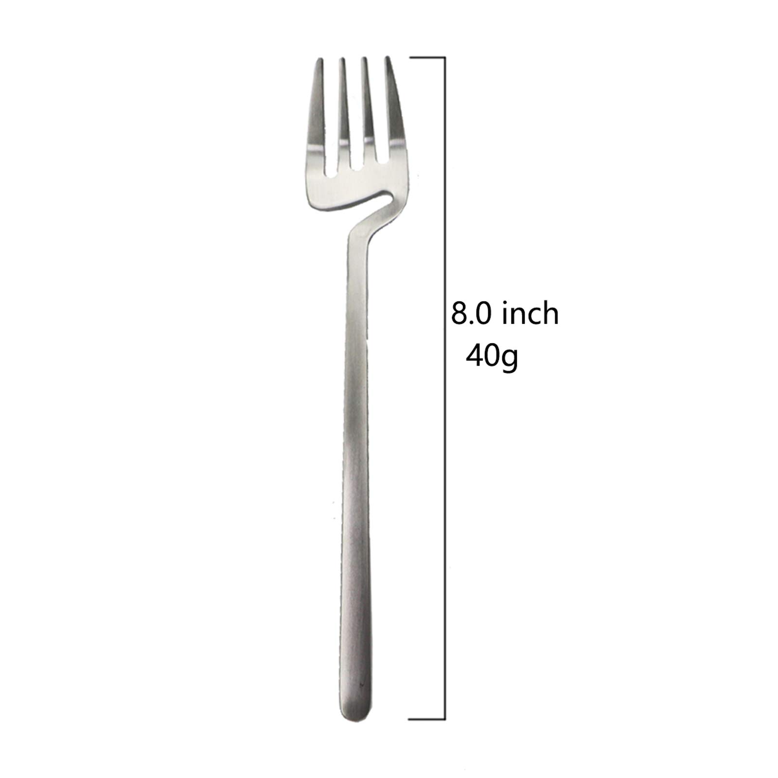 Premium 8-Piece Stainless Steel Dinner Forks Set - 8 Inch Silver Dessert Forks with Hanging Cup Cutlery Holder - Perfect for Formal Dining, Wedding Parties & Home Entertaining
