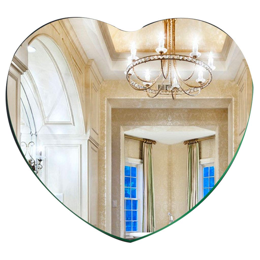 Heart-Shaped Bathroom Mirror - Wall Mounted Vanity Mirror with Adhesive Backing for Bathroom, Bedroom, and Nursery Decor - Perfect for Makeup, Shaving & Home Decoration