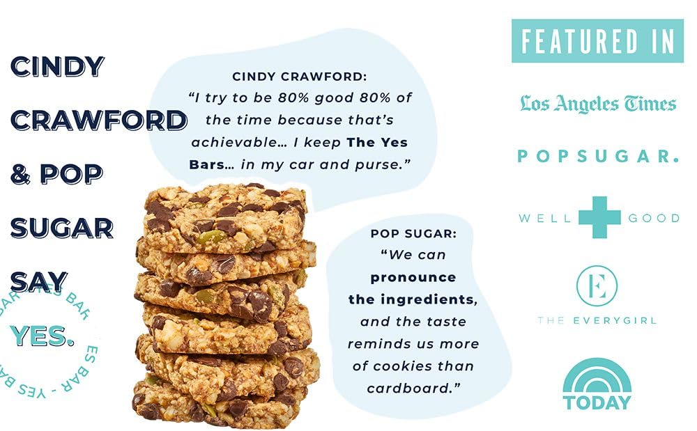 The YES Bar – 6 Flavor Variety Pack – Plant-Based Protein Snack Bars – Vegan, Paleo, Gluten-Free, Dairy-Free, Low Sugar, Keto-Friendly – Healthy Breakfast & On-the-Go Snack for Workouts, Hiking & Travel (6-Pack)