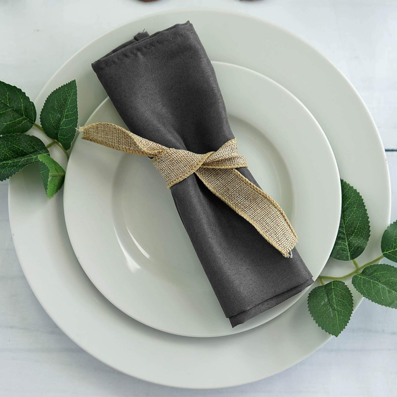 100-Pack 17-Inch Charcoal Grey Polyester Luncheon Napkins for Wedding, Party, Reception, Restaurant & Home Use - Elegant Dinner Napkins for Events, Holidays and Everyday Dining