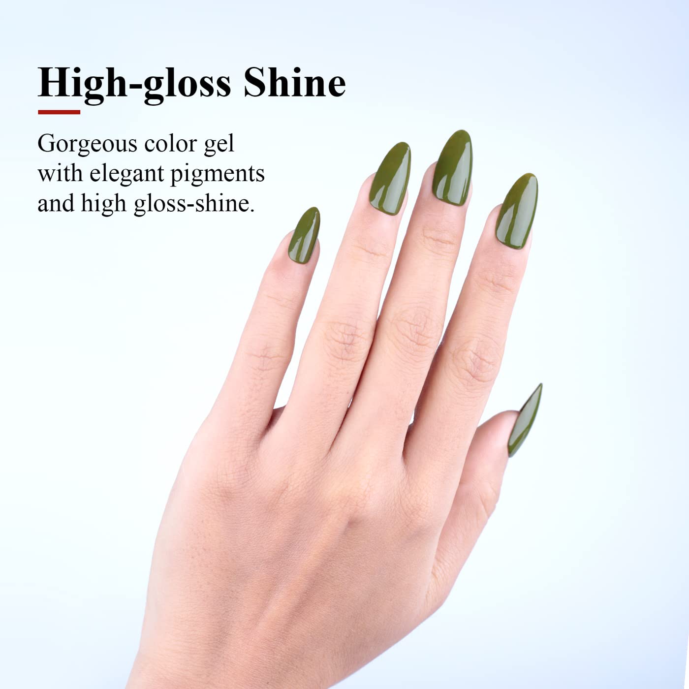 Imtiti Olive Green Gel Nail Polish - 0.5 Fl Oz Soak Off LED/UV Gel Polish for DIY Nail Art, Manicure & Salon Use | Long Lasting Nail Polish Kit for Women & Girls | Perfect for Home Nail Care, Parties & Special Occasions